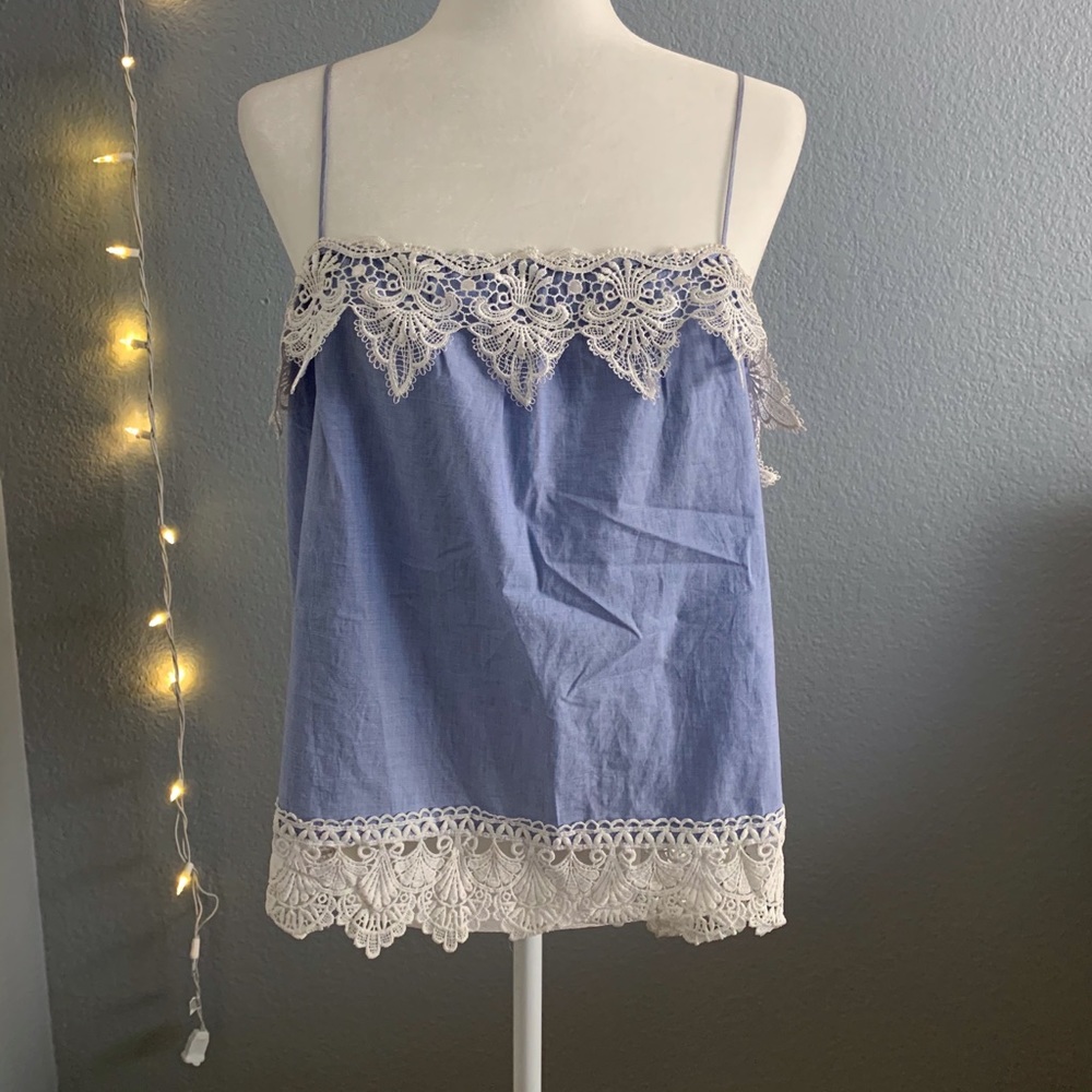 Lace spaghetti strap blouse